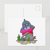 Delphin mit Brille Postkarte (Vorne/Hinten)