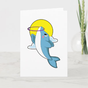 Delphin mit Fitnesreifen Karte