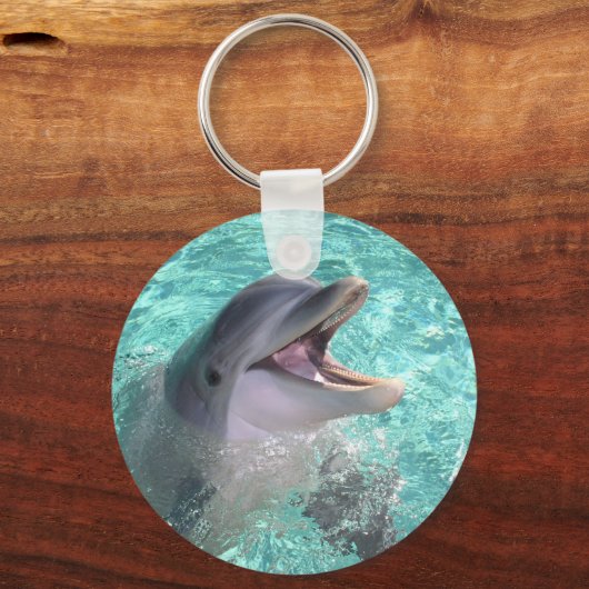 Delphin mit offenem Mund Schlüsselanhänger (Vorderseite)