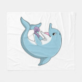 Delphin mit Perle Fleecedecke (Vorderseite (Horizontal))