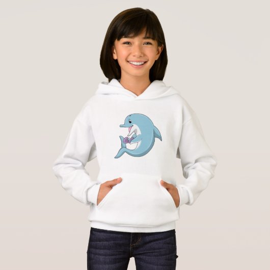Delphin mit Perle Hoodie (Vorne ganz)