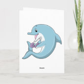 Delphin mit Perle Karte (Rückseite)