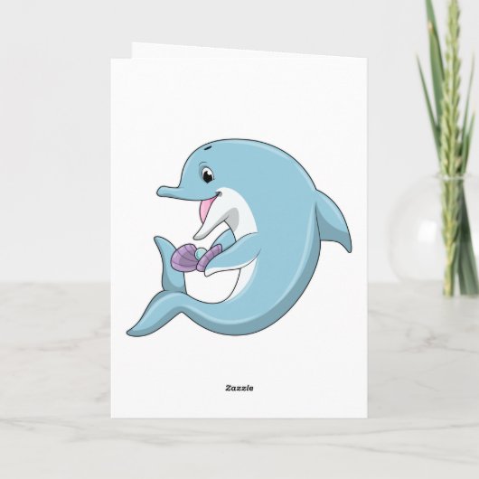 Delphin mit Perle Karte (Rückseite)