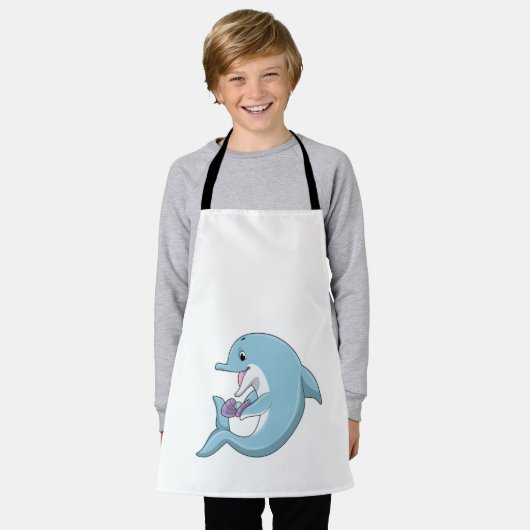 Delphin mit Perle Schürze (Getragen)