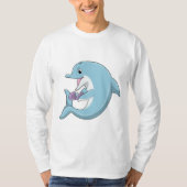 Delphin mit Perle T-Shirt (Vorderseite)