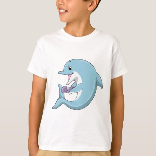 Delphin mit Perle T-Shirt (Vorderseite)