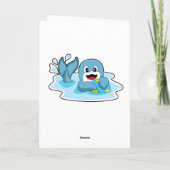 Delphin mit Wasserball Karte (Rückseite)