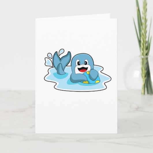 Delphin mit Wasserball Karte (Vorderseite)