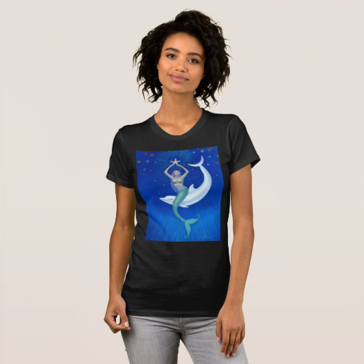 Delphin-Mond-Meerjungfrau T-Shirt (Vorne ganz)