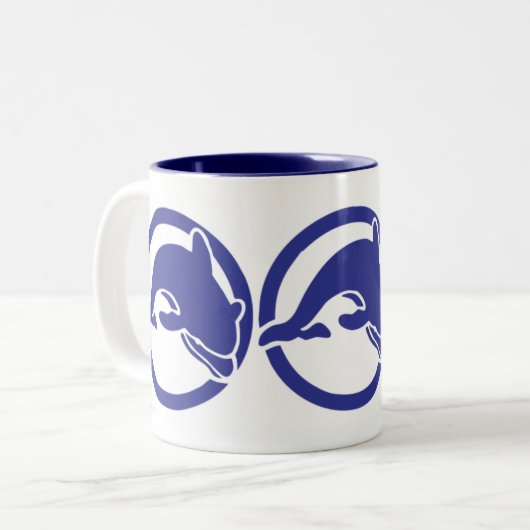 Delphin Ocean Art Tauchen Zweifarbige Tasse (Vorderseite Links)