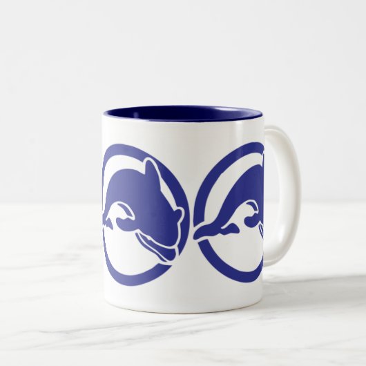 Delphin Ocean Art Tauchen Zweifarbige Tasse (VorderseiteRechts)