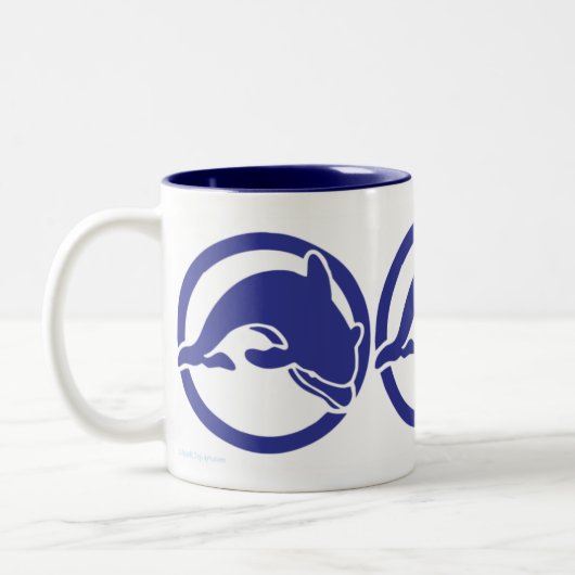 Delphin Ocean Art Tauchen Zweifarbige Tasse (Links)
