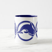 Delphin Ocean Art Tauchen Zweifarbige Tasse (Mittel)