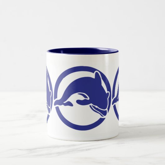 Delphin Ocean Art Tauchen Zweifarbige Tasse (Mittel)