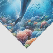 Delphin Ocean Reef Wasserfarbe Decoupage Seidenpapier (Ausschnitt)