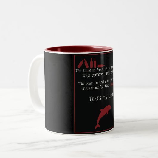 "Delphin-" - Omen-Tasse Zweifarbige Tasse (Vorderseite Links)