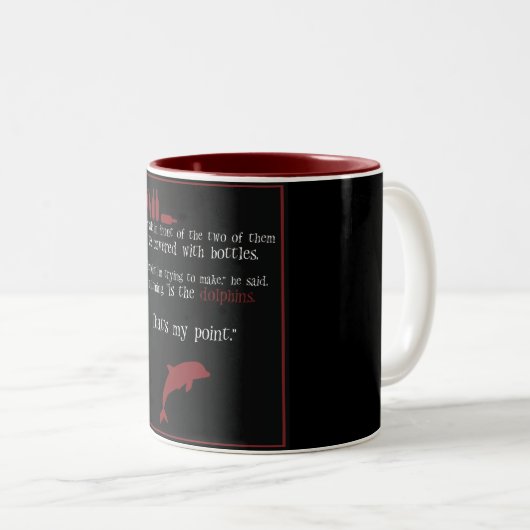 "Delphin-" - Omen-Tasse Zweifarbige Tasse (VorderseiteRechts)