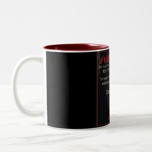 "Delphin-" - Omen-Tasse Zweifarbige Tasse (Links)