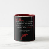 "Delphin-" - Omen-Tasse Zweifarbige Tasse (Mittel)