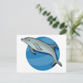 Delphin on Blue Postkarte (Stehend Vorderseite)