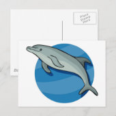 Delphin on Blue Postkarte (Vorne/Hinten)