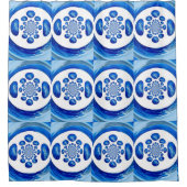 Delphin Pattern Blaues Meer Tier Duschvorhang (Vorderseite)