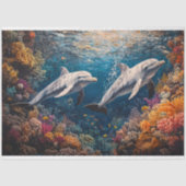 Delphin Pod Coral Reef Decoupage Seidenpapier (Vorderseite)