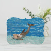 Delphin-Pose Einladung (Stehend Vorderseite)