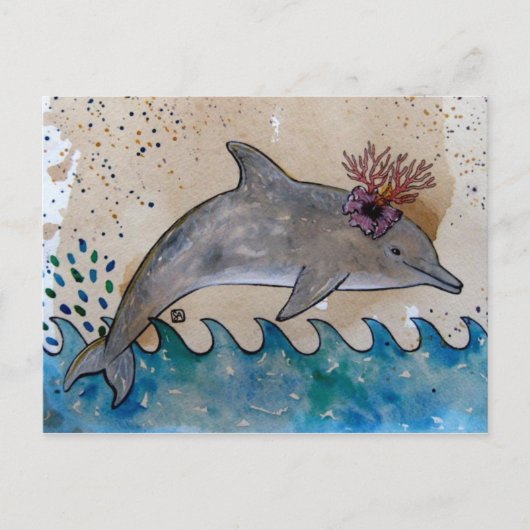 Delphin Postkarte (Vorderseite)