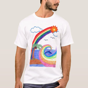 Delphin-Regenbogen-T - Shirt