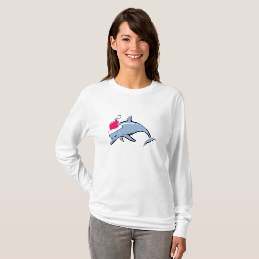 Delphin-Sankt-WeihnachtsT - Shirt (Vorne ganz)