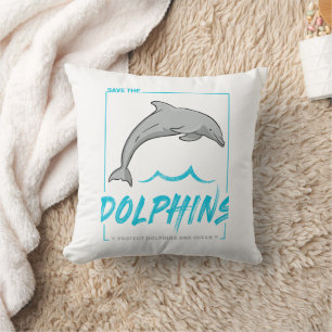 Delphin schützt Porpoise und Ozean Vintag Kissen