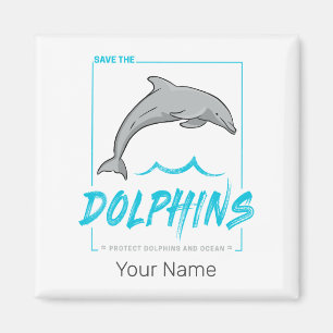 Delphin schützt Porpoise und Ozean Vintag Magnet