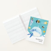 Delphin Sea Life Marine - Personalisierter Name Notizblock (Innenseite)