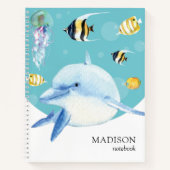 Delphin Sea Life Marine - Personalisierter Name Notizblock (Vorderseite)