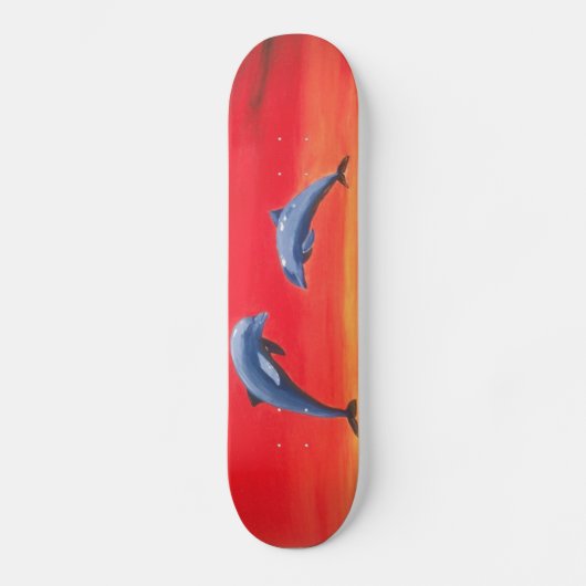 Delphin-Skateboardsonnenuntergang Skateboard (Vorderseite)