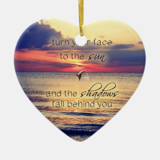 Delphin-Sonnenuntergang Keramikornament (Vorne)