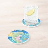 Delphin-Spiel Sandstein Untersetzer (Seite)