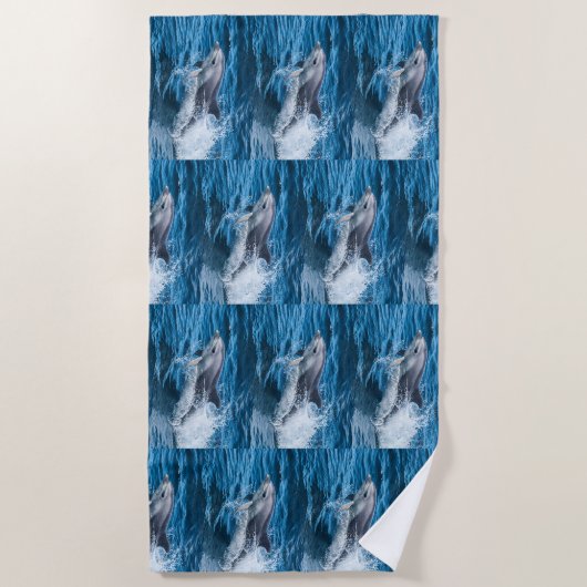 Delphin-Spritzen Strandtuch (Vorderseite)