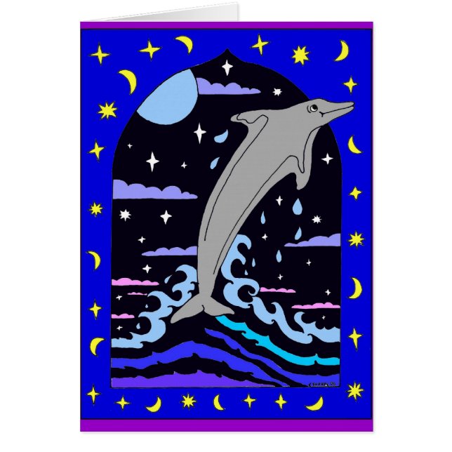 Delphin "Sprung für die Sterne" Karte (Vorne)