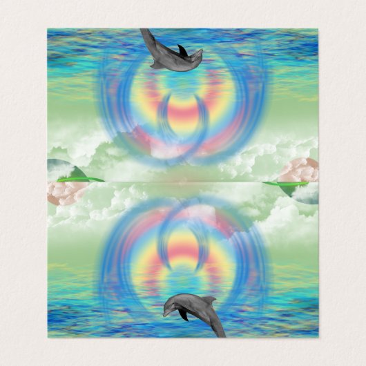 Delphin-Steigen Visitenkarten (Außenseite Aufgefaltet)