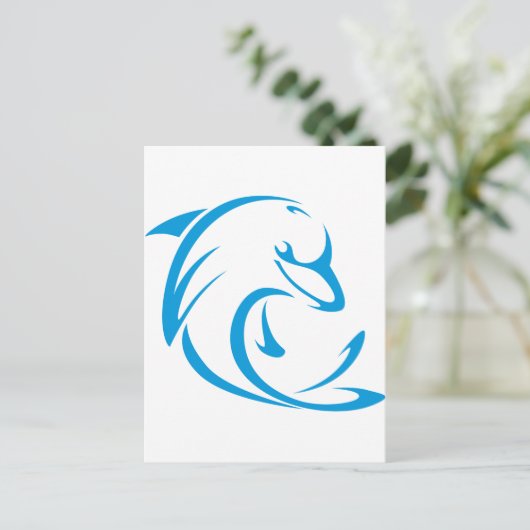 Delphin-T-Shirt | cooles Delphin-T-Shirt Logo Postkarte (Stehend Vorderseite)