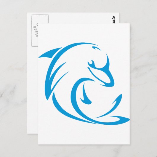Delphin-T-Shirt | cooles Delphin-T-Shirt Logo Postkarte (Vorne/Hinten)