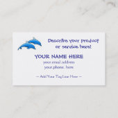 Delphin-Tanz-Visitenkarte-Schablone Visitenkarte (Rückseite)