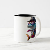 Delphin-Tasse. Zweifarbige Tasse (VorderseiteRechts)