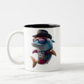 Delphin-Tasse. Zweifarbige Tasse (Links)