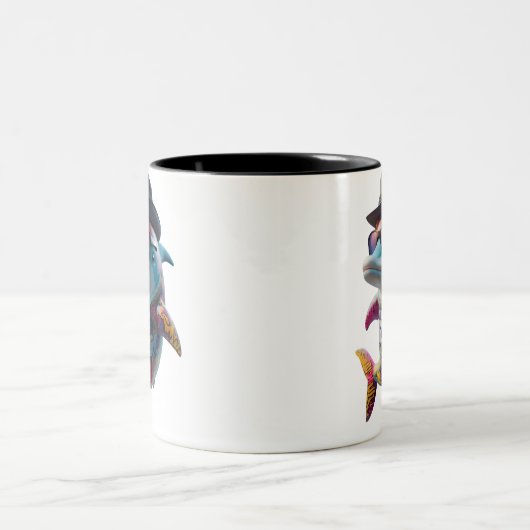 Delphin-Tasse. Zweifarbige Tasse (Mittel)