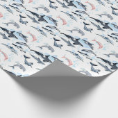 Delphin-Themenabend Kinder Aquarell zeichnend Geschenkpapier (Ecke)