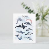 Delphin-Themenabend Kinder Aquarell zeichnend Postkarte (Stehend Vorderseite)