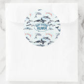 Delphin-Themenabend Kinder Aquarell zeichnend Runder Aufkleber (Tasche)